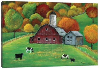 Colors of Autumn Barnyard Canvas Art Print