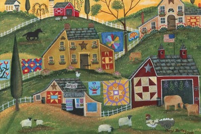 Country Quilt Barn by Cheryl Bartley framed canvas print