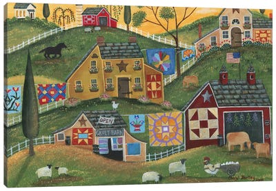 Country Quilt Barn Canvas Art Print - Farm Art