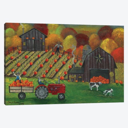 Early Morning Pumpkin Harvest Canvas Print #CBT88} by Cheryl Bartley Canvas Artwork