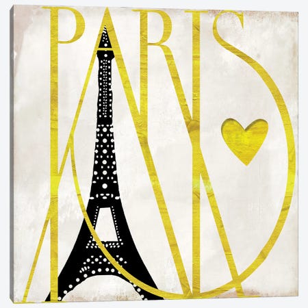 I Love Paris Canvas Print #CBY511} by Color Bakery Canvas Art