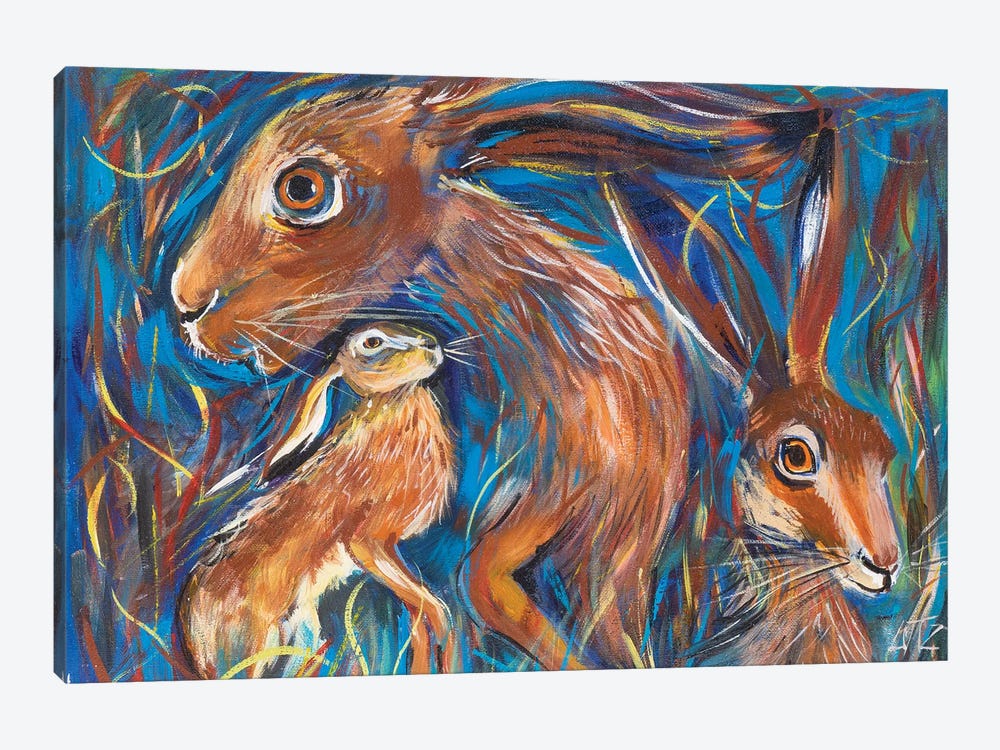 Hares by Charlotte Bezant 1-piece Canvas Art
