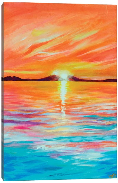 Fluorescent Sunset Canvas Art Print - Charlotte Bezant
