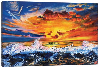 Orange Sunset Canvas Art Print - Fire & Ice