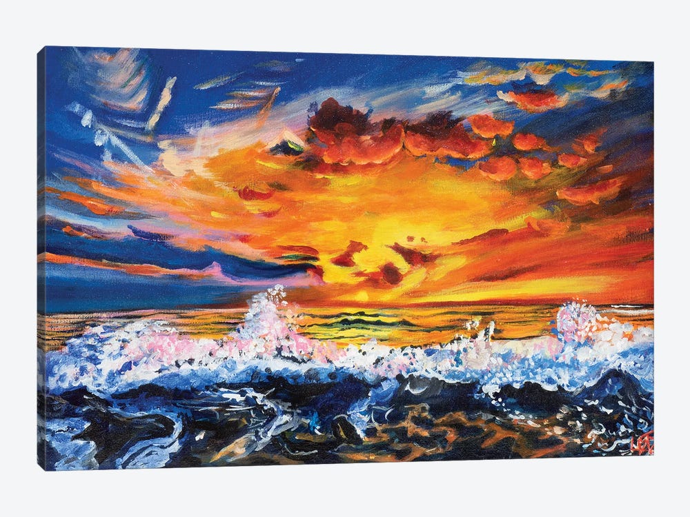 Orange Sunset by Charlotte Bezant 1-piece Canvas Art Print