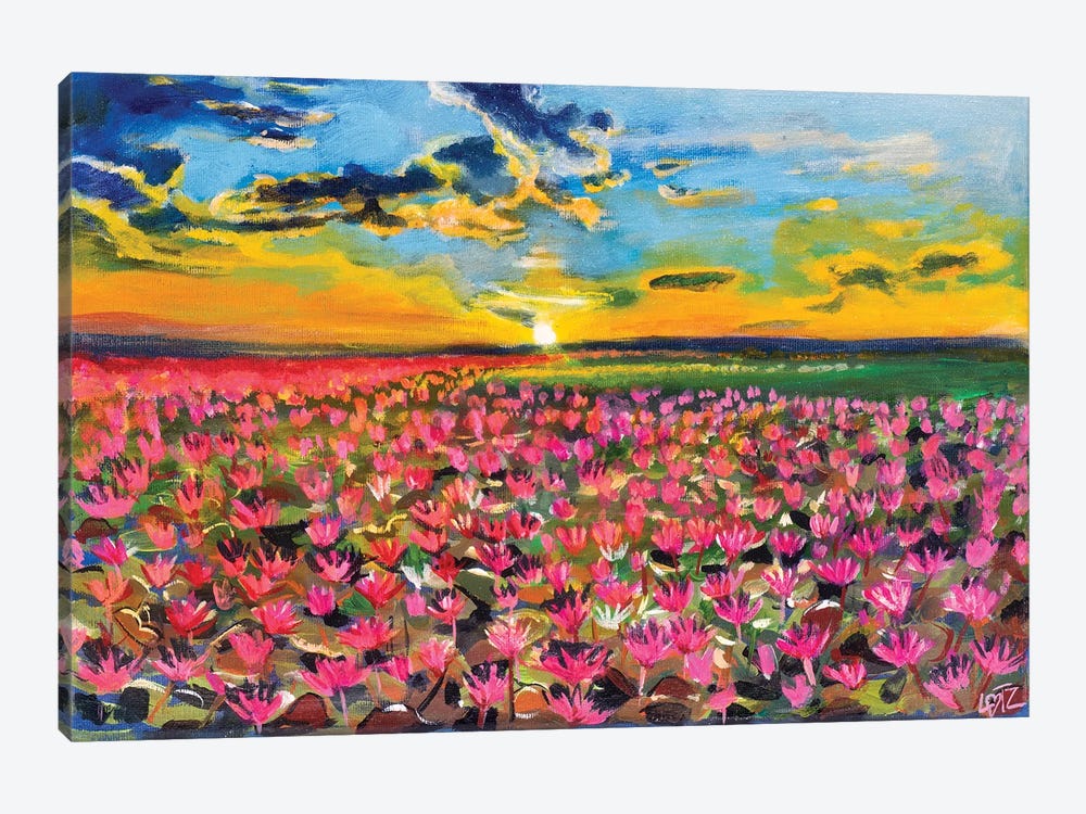 Lily Pond Sunrise by Charlotte Bezant 1-piece Canvas Artwork