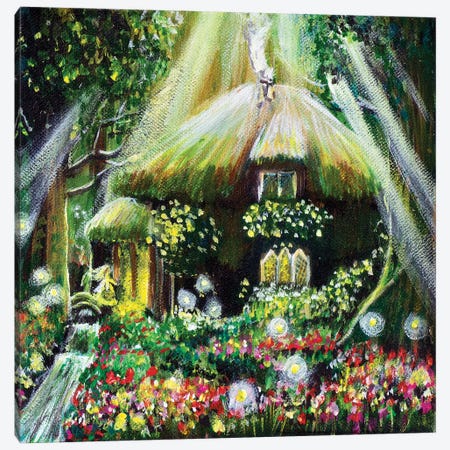 The Enchanted Cottage Canvas Print #CBZ21} by Charlotte Bezant Canvas Art