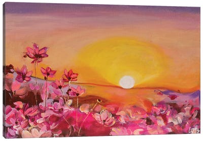 Morning Flower Burst Canvas Art Print - Charlotte Bezant