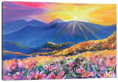 Mountain Sunrise Canvas Art Print - Charlotte Bezant
