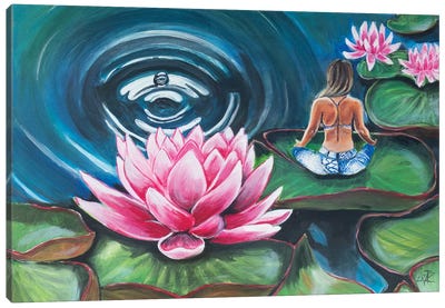 Lily Meditation Canvas Art Print - Yoga Art
