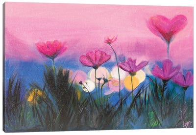 Night Flowers Canvas Art Print - Charlotte Bezant