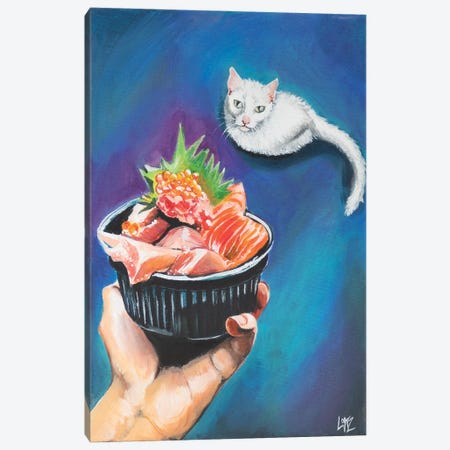 Sushi Cat Canvas Print #CBZ45} by Charlotte Bezant Art Print