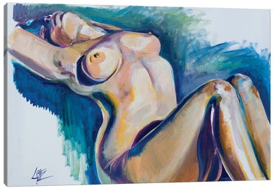 Nude Reclining Canvas Art Print - Charlotte Bezant