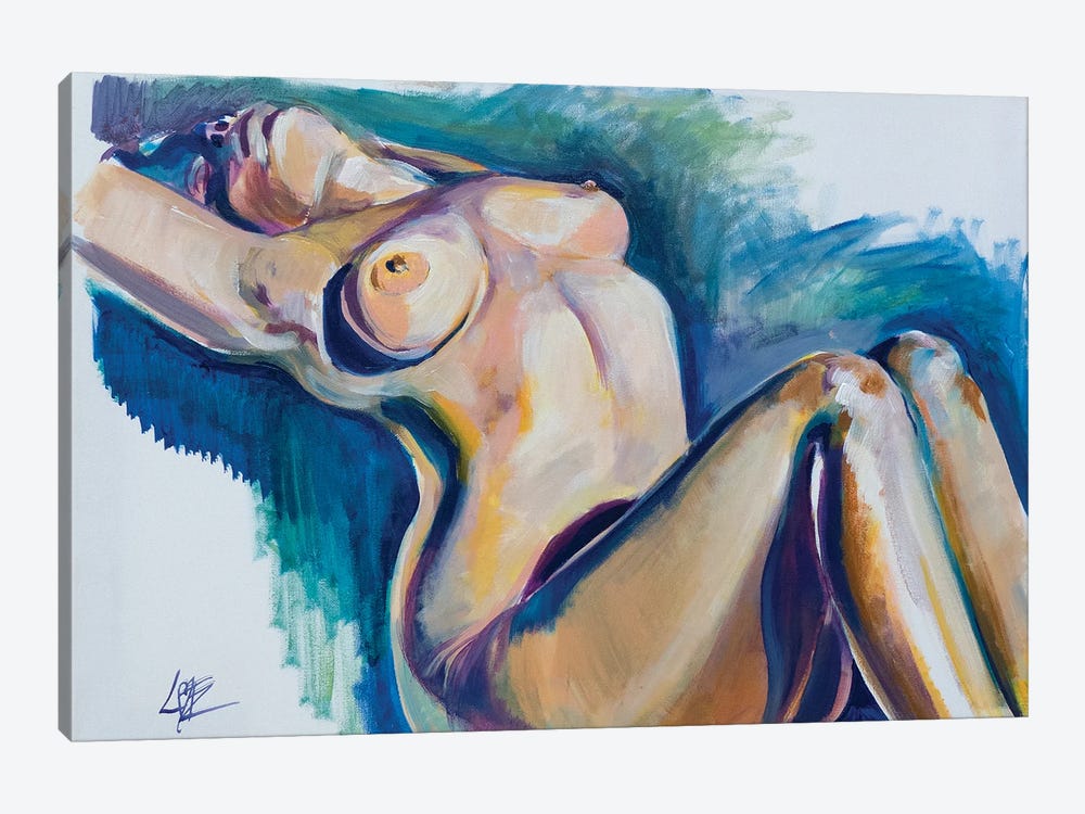 Nude Reclining by Charlotte Bezant 1-piece Canvas Print
