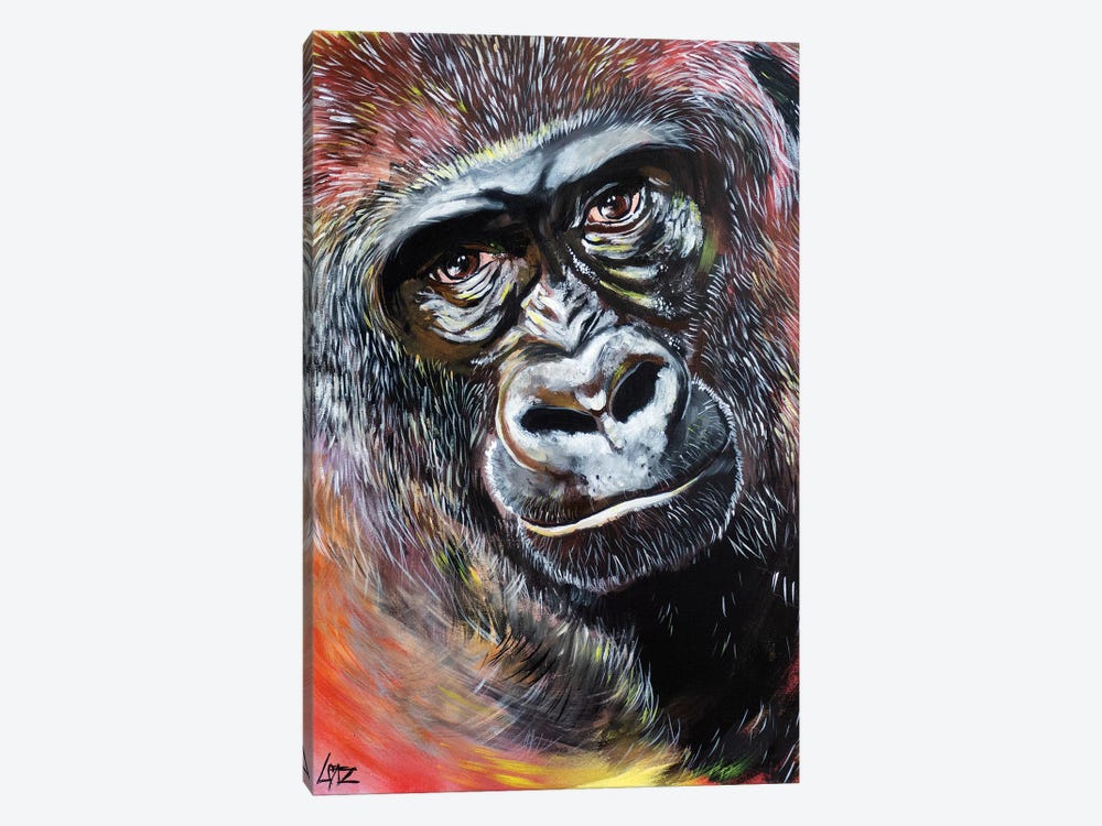 Gorilla Portrait by Charlotte Bezant 1-piece Canvas Art Print