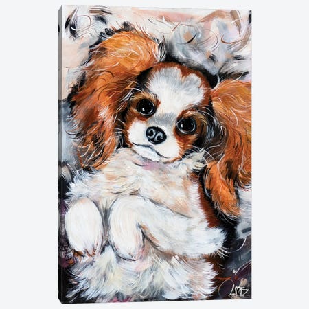Cavalier King Charles Spaniel Puppy Canvas Print #CBZ54} by Charlotte Bezant Canvas Wall Art