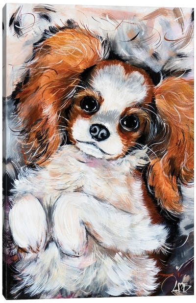 Cavalier King Charles Spaniel Puppy Canvas Art Print - Spaniels