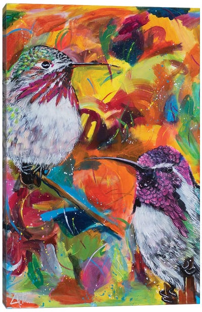 Hummingbirds Canvas Art Print - Charlotte Bezant