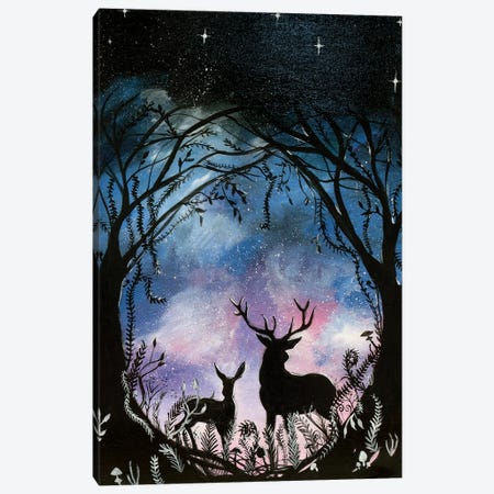 Night Deer Canvas Print #CBZ7} by Charlotte Bezant Canvas Art Print