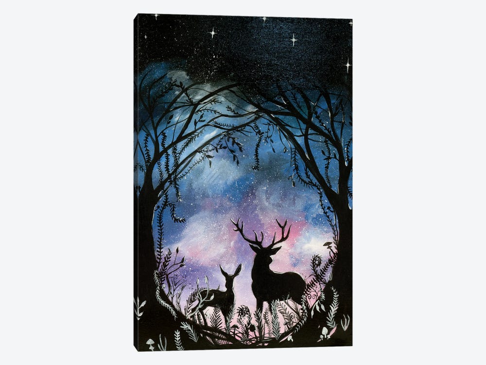 Night Deer by Charlotte Bezant 1-piece Canvas Art Print