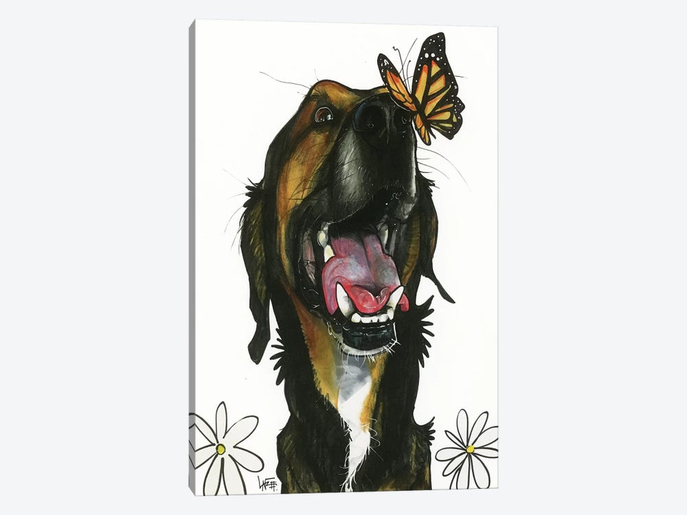 Butterfly Kisses by Canine Caricatures 1-piece Canvas Print