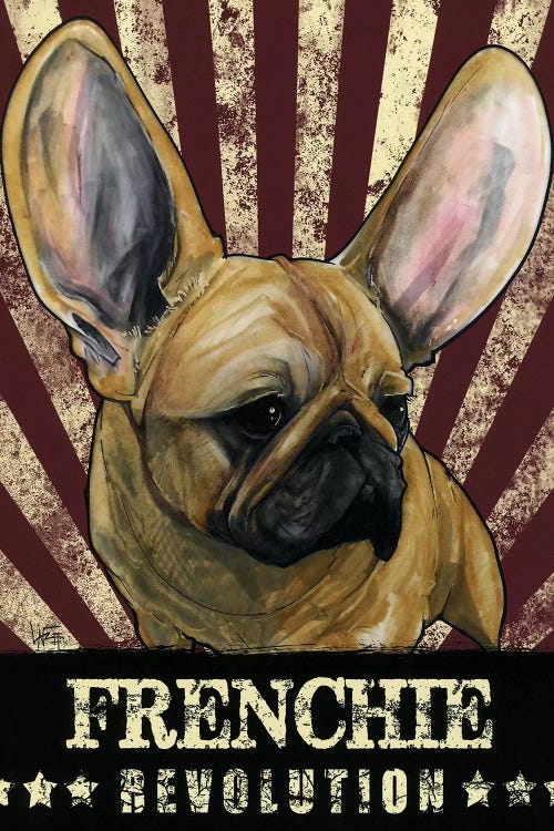Frenchie Revolution by Canine Caricatures wall art