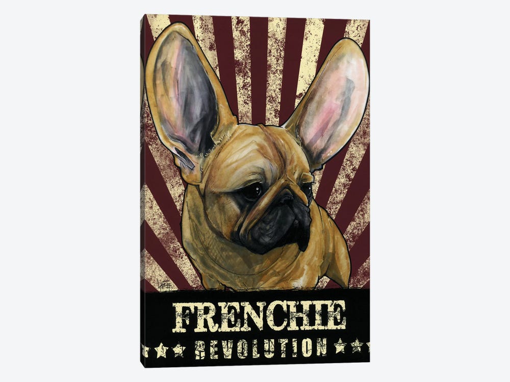 Frenchie Revolution by Canine Caricatures 1-piece Canvas Art