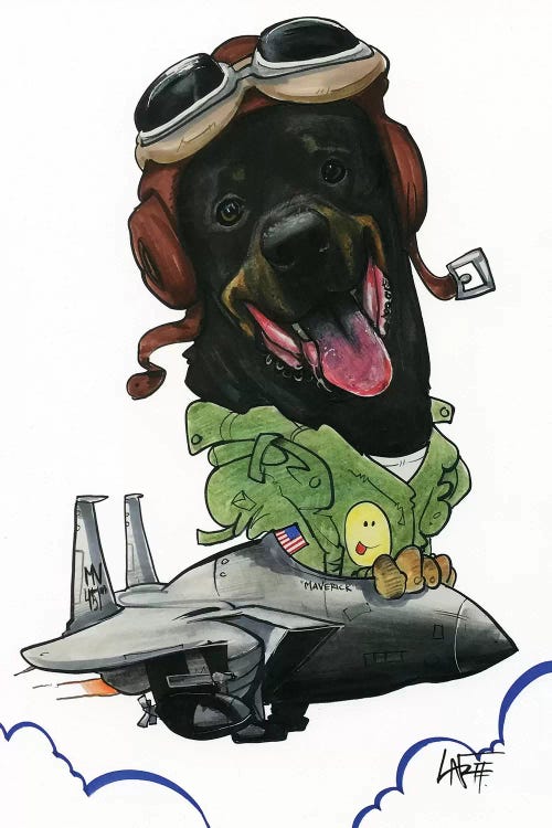 Maverick by Canine Caricatures wall art