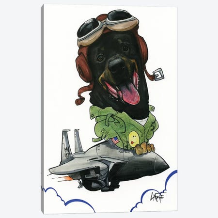 Maverick Canvas Print #CCA18} by Canine Caricatures Canvas Print