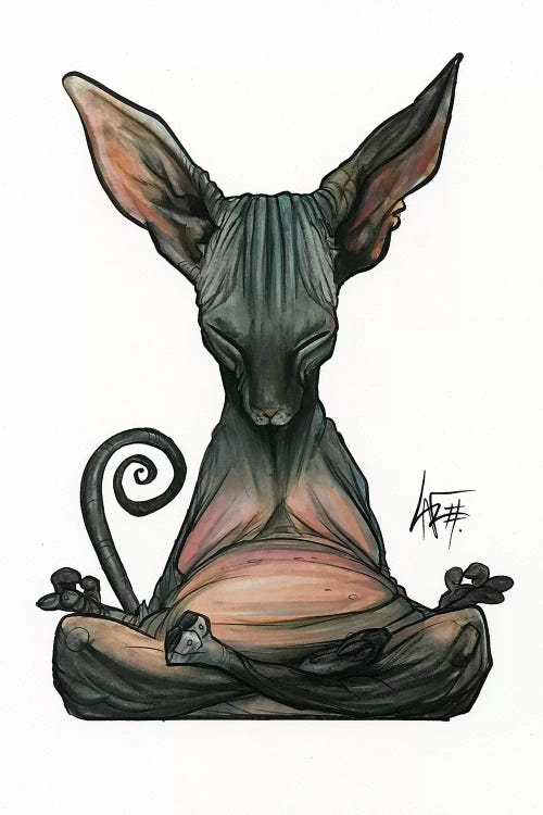 Meditating Sphynx by Canine Caricatures wall art