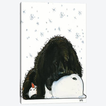 Newfoundland The Snowlover Canvas Print #CCA21} by Canine Caricatures Canvas Art