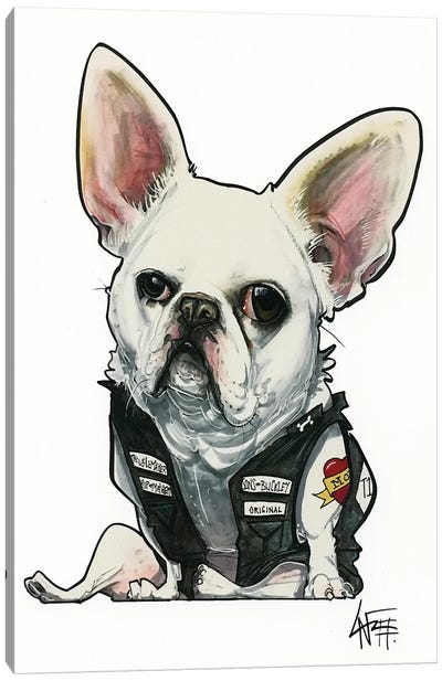 Pup of Mayhem Canvas Art Print - French Bulldog Art
