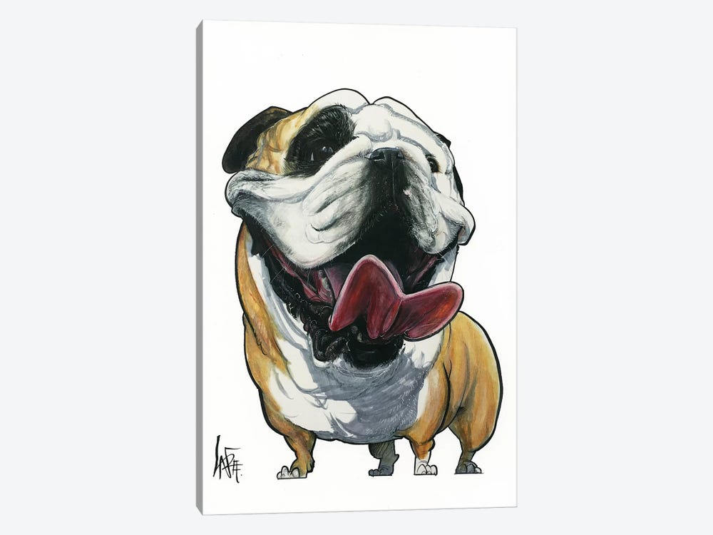 Smiling Bulldog by Canine Caricatures 1-piece Canvas Artwork