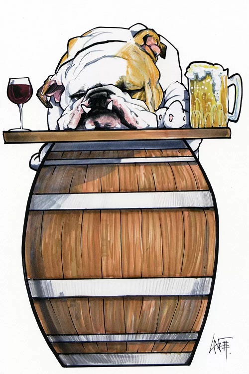 Tavern Bulldog by Canine Caricatures wall art