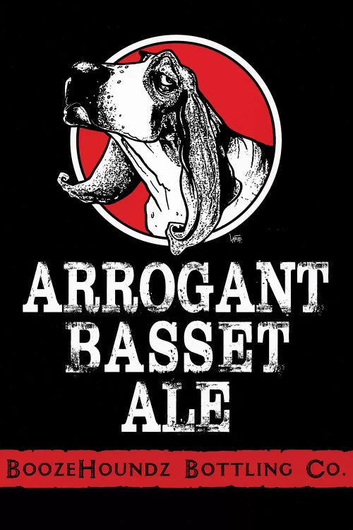 Arrogant Basset Ale by Canine Caricatures wall art