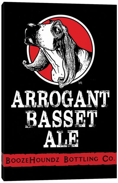 Arrogant Basset Ale Canvas Art Print - Basset Hound Art