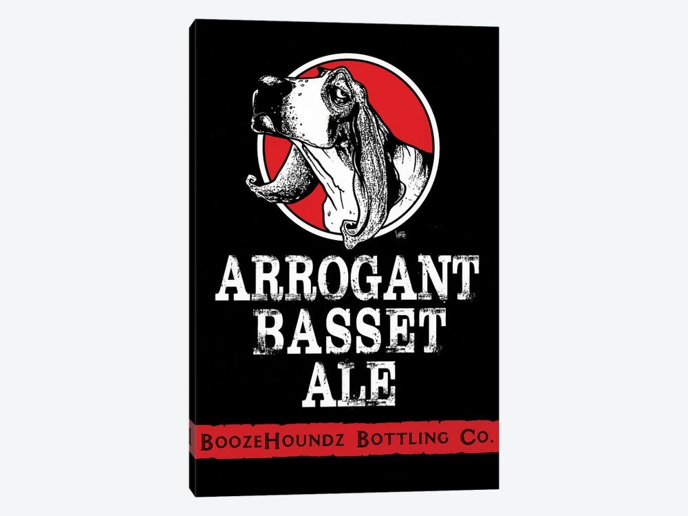 Arrogant Basset Ale by Canine Caricatures 1-piece Canvas Art