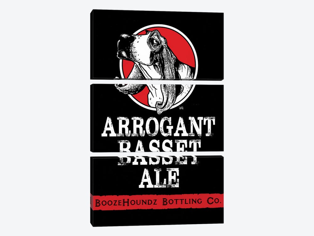 Arrogant Basset Ale by Canine Caricatures 3-piece Canvas Wall Art
