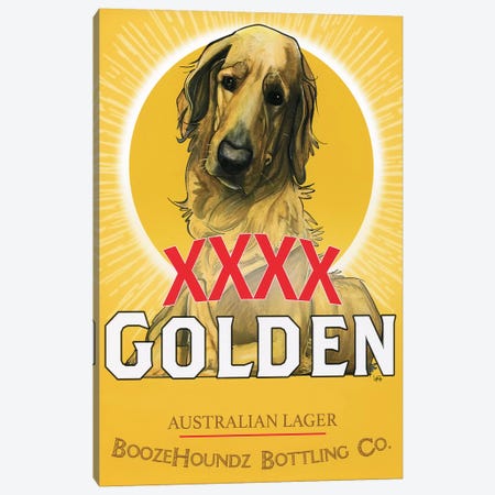XXXX Golden Australian Lager Canvas Print #CCA34} by Canine Caricatures Canvas Art