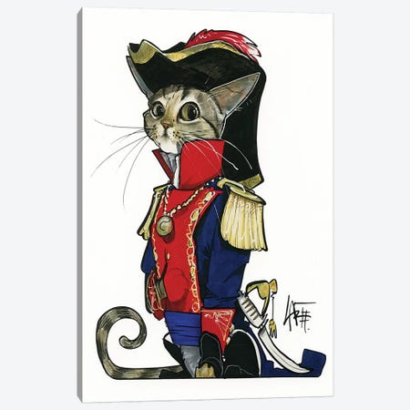 A Modern Major General Cat Canvas Print #CCA35} by Canine Caricatures Canvas Artwork