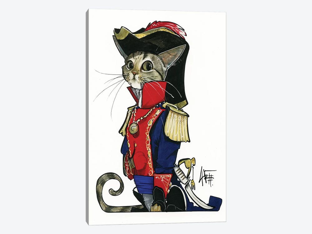 A Modern Major General Cat by Canine Caricatures 1-piece Canvas Artwork