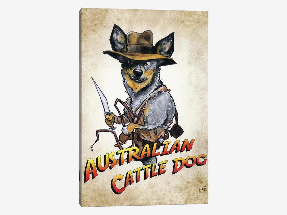Australian Cattle Dog Jones by Canine Caricatures 1-piece Art Print