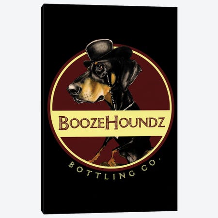 Boozehoundz Bottling Co Canvas Print #CCA37} by Canine Caricatures Canvas Artwork