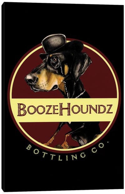 Boozehoundz Bottling Co Canvas Art Print - Canine Caricatures