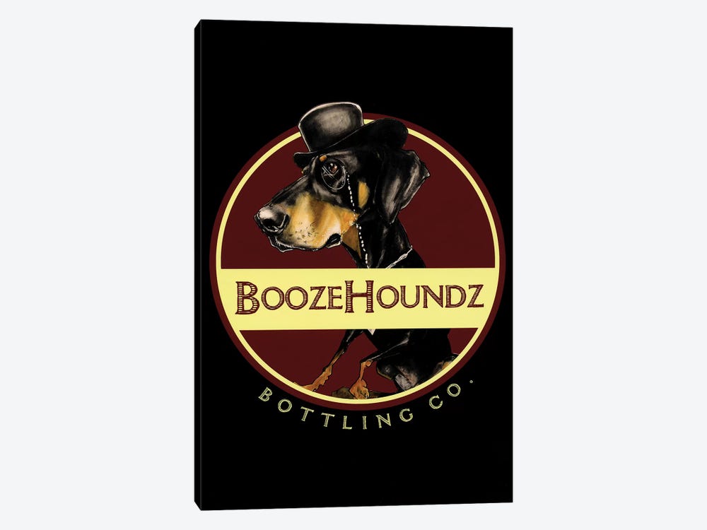 Boozehoundz Bottling Co by Canine Caricatures 1-piece Canvas Artwork