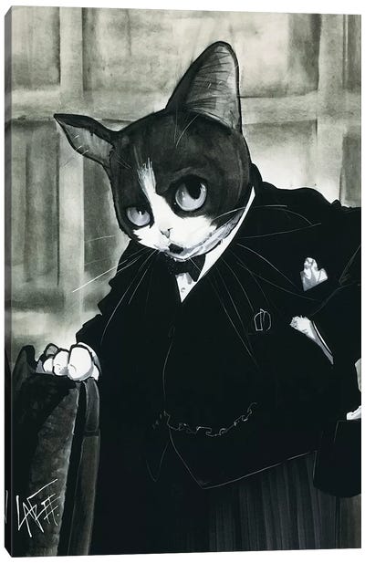 Churchill Cat Canvas Art Print - Winston Churchill