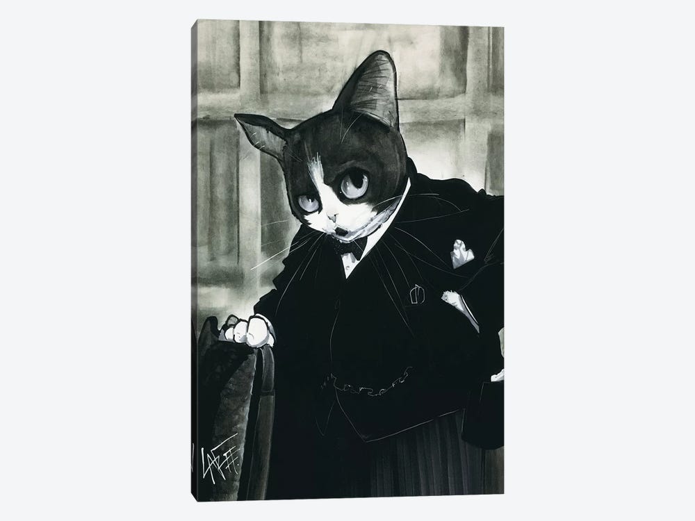 Churchill Cat by Canine Caricatures 1-piece Canvas Art