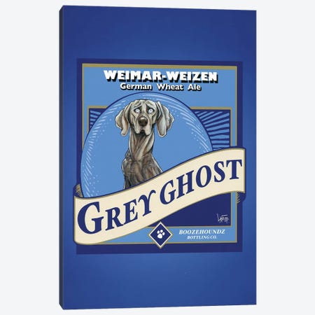 Grey Ghost Weimar-Weizen Canvas Print #CCA44} by Canine Caricatures Canvas Art Print