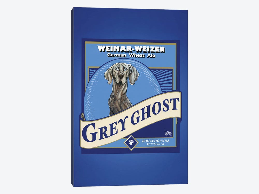 Grey Ghost Weimar-Weizen by Canine Caricatures 1-piece Canvas Wall Art