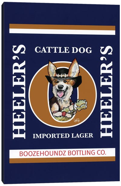 Heelers Cattles Dog Imported Lager Canvas Art Print - Beer Art